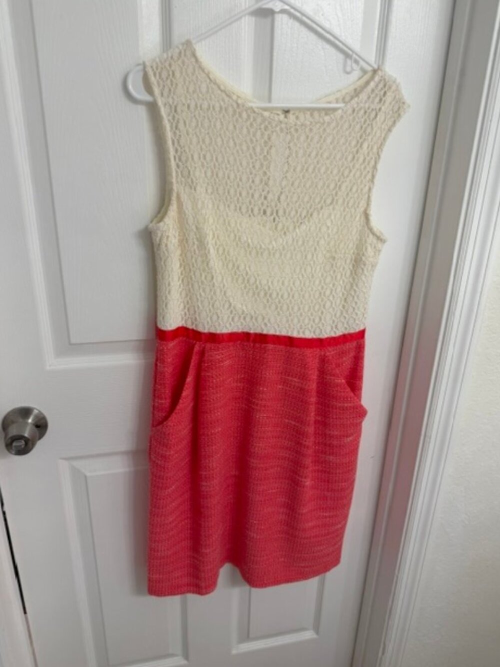 Studio One NY Cream Lace Red Women Sleeveless Dress Size 12